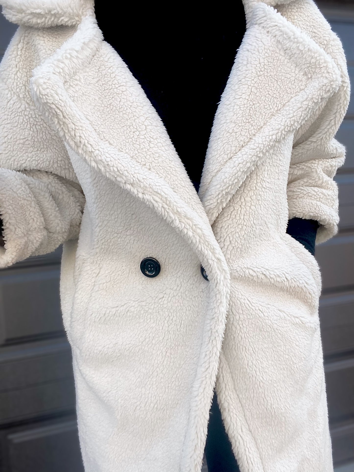 Teddy Long Coat- Ivory